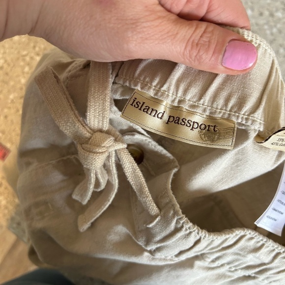 Island passport linen Blend pull on tie waist pants - Picture 11 of 12